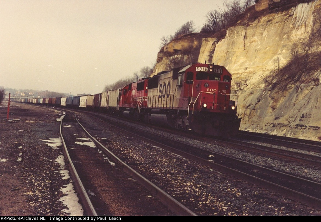 Grain train rolls east